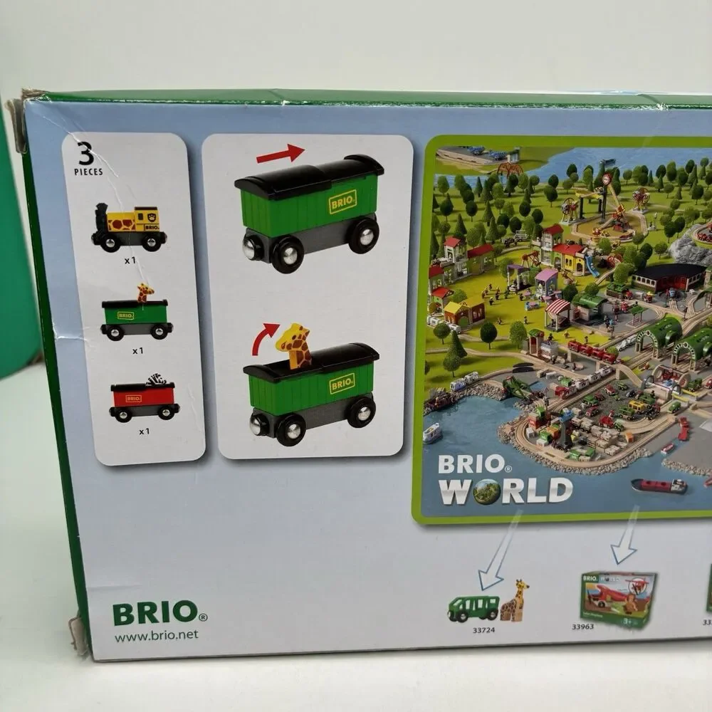 BRIO World 33722 Safari Train Interactive Toy Train Set for Kids Age 3 & Up NIB